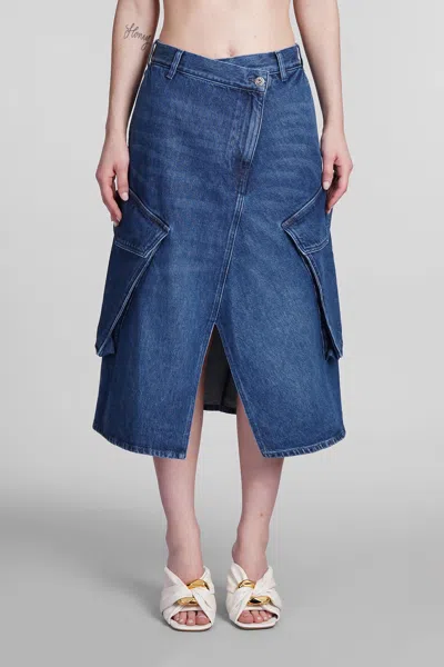 Shop Jw Anderson J.w. Anderson Skirt In Blue Cotton