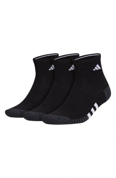 Shop Adidas Originals 3-pack Cushioned High Quarter Socks In Black/ Grey/ White