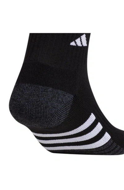 Shop Adidas Originals 3-pack Cushioned High Quarter Socks In Black/ Grey/ White