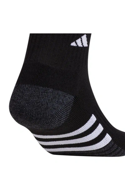 Adidas Originals 3-pack Cushioned High Quarter Socks In Black/ Grey/ White