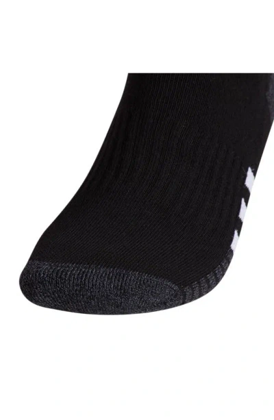 Shop Adidas Originals 3-pack Cushioned High Quarter Socks In Black/ Grey/ White