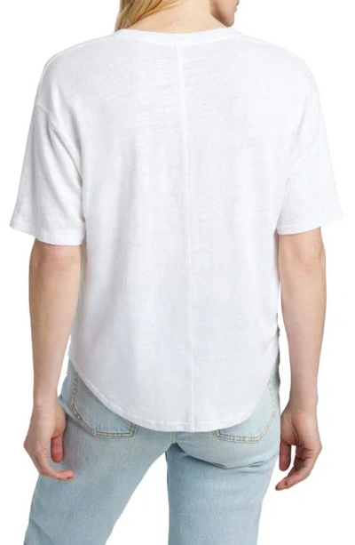 Shop Faherty Linen V-neck T-shirt In White