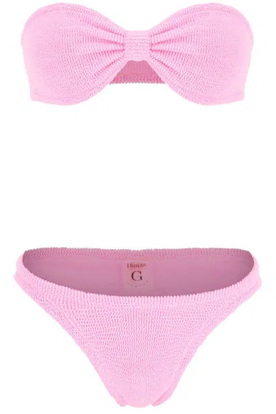 Shop Hunza G . Jean Bikini Set In Pink