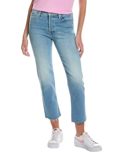 Shop Mother Denim The Tomcat Kitty Corner Ankle Fray Jean In Blue