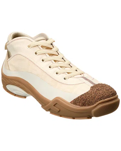 Shop Fendi Tag Leather Sneaker In White