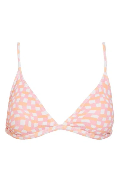 Shop Billabong Island Song Ceci Triangle Bikini Top In Pink Multi