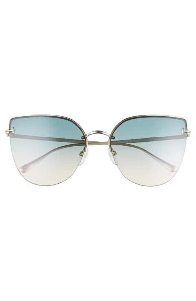 Shop Tom Ford Ingrid 60mm Cat Eye Sunglasses In Rose Gold/ Turquoise To Sand