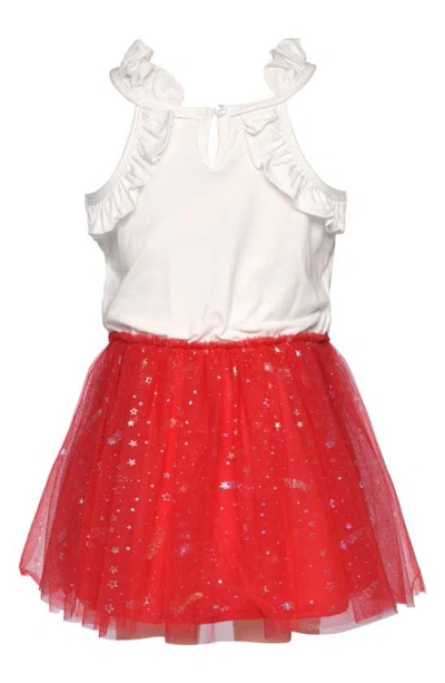 Shop Sara Sara Kids' Rhinestone Star Dress In White Multi