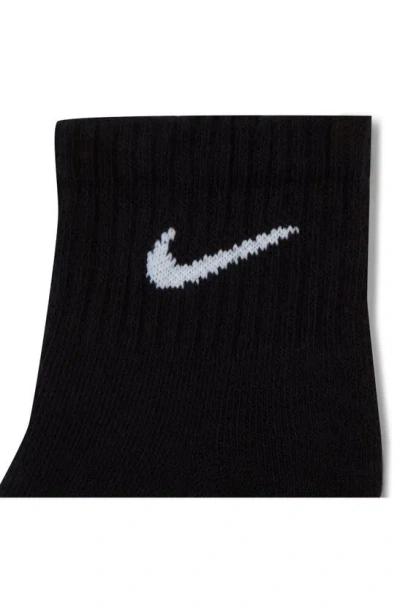 Nike Kids' Assorted 3-pack Dri-fit Everyday Cushioned Ankle Socks In Black/ White