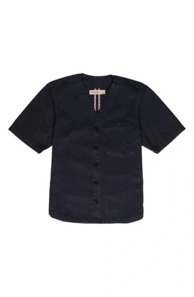 Shop Imperfects Benny Jersey Short Sleeve Button-up Shirt In Midway