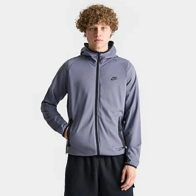 Shop Nike Men's Tech Lightweight Knit Full-zip Hoodie In Light Carbon/black
