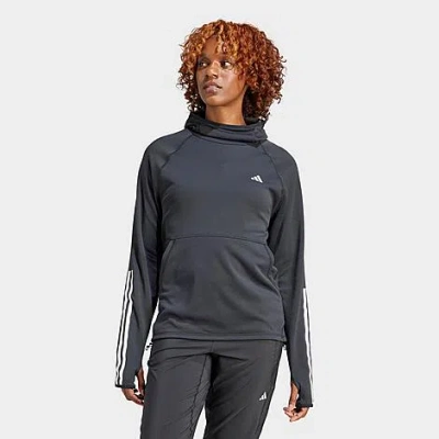 Shop Adidas Originals Adidas Women's Own The Run 3-stripes Hoodie In Black