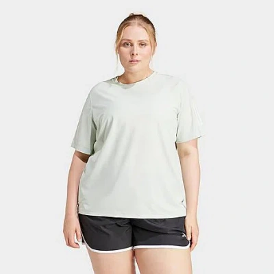 Shop Adidas Originals Adidas Women's Own The Run T-shirt (plus Size) In Linen Green