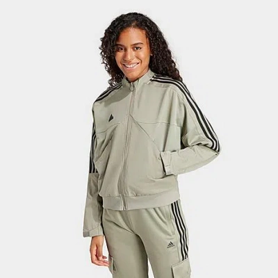 Shop Adidas Originals Adidas Women's Tiro Material Mix Track Jacket In Silver Pebble