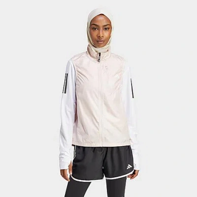 Shop Adidas Originals Adidas Women's Own The Run Wind. Rdy Vest In Putty Mauve