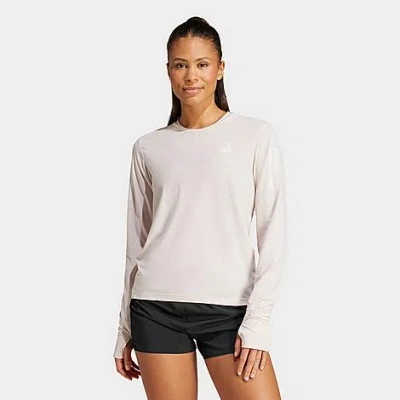Shop Adidas Originals Adidas Women's Own The Run Long-sleeve T-shirt In Putty Mauve