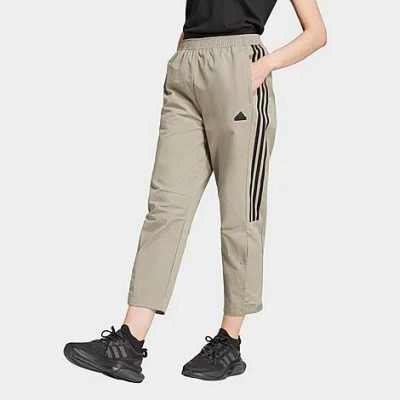 Shop Adidas Originals Adidas Women's Tiro Woven Loose 7/8 Track Pants In Silver Pebble/black