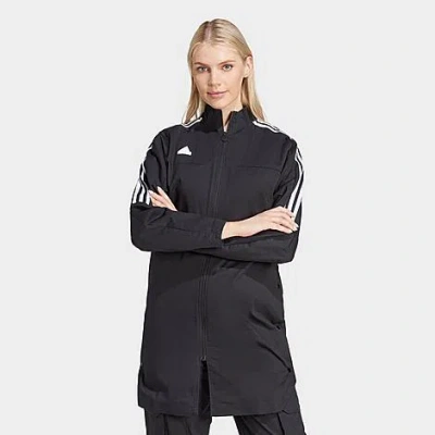 Shop Adidas Originals Adidas Women's Tiro Woven 3-stripes Loose Jacket In Black/white