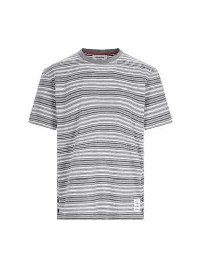 Shop Thom Browne Polo Striped T-shirt In Gray