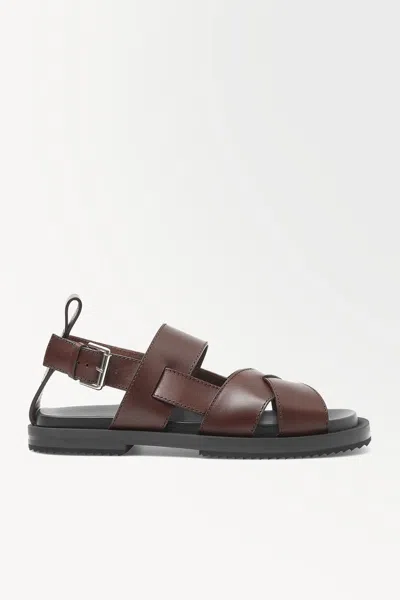 Shop Cos The Leather Wrap Sandals In Brown