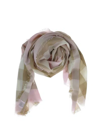 Shop Burberry Lightweight Checked Scarf In Alabaster