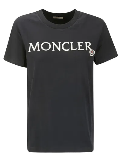 Shop Moncler Ss T-shirt In Blue