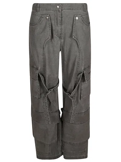 Shop Acne Studios Straight Cargo Trousers In Black