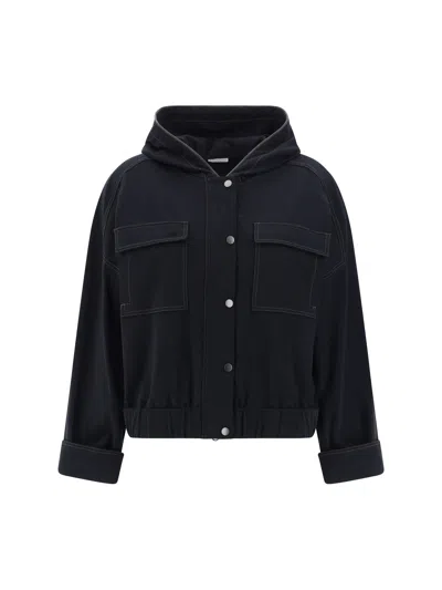 Shop Brunello Cucinelli Hooded Jacket In Black
