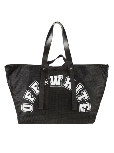 Shop Off-white Day Off Mesh Baseball Tote In Black/white