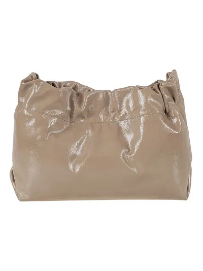 Shop Brunello Cucinelli Shiny Logo Hand Bag In Brown