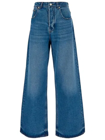 Shop Jacquemus Le De-nimes Large Jeans In Clear Blue