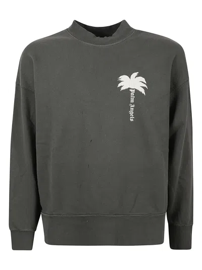 Shop Palm Angels Seasonal Logo Sweatshirt In Dark Grey