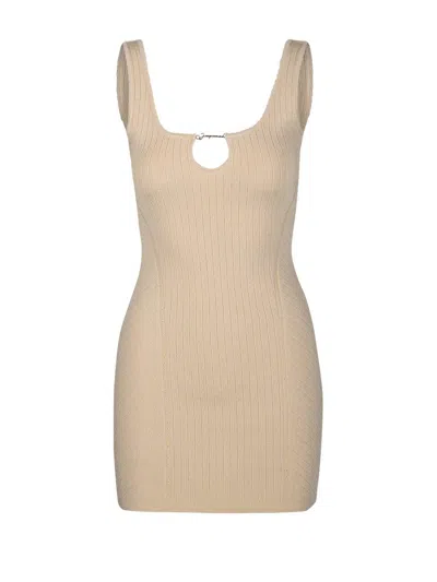 Shop Jacquemus Scalloped Mini Dress In Ivory