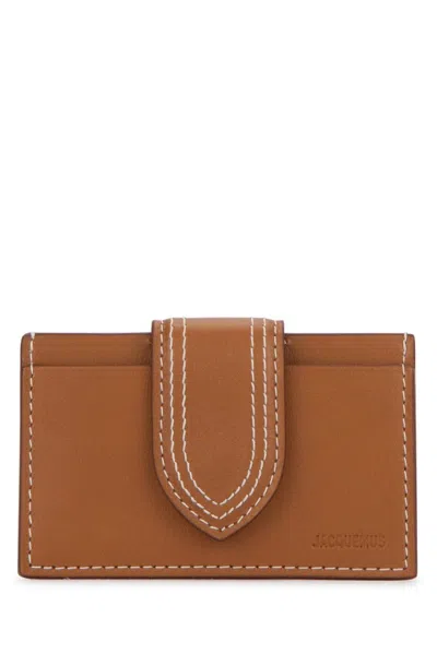 Shop Jacquemus Le Porte-carte Bambino Flap Card Holder In Leather Brown