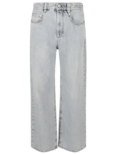 Shop Brunello Cucinelli Loose Fit Informal 5 Pockets Jeans In Medium Wash Denim