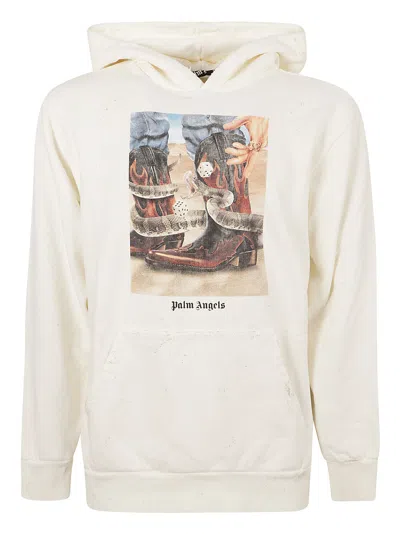 Shop Palm Angels Dice Game Hoodie In Off White/multicolor