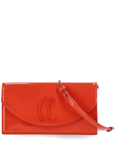 Shop Christian Louboutin Loubi54 Cl Monogram Clutch Bag In Orange