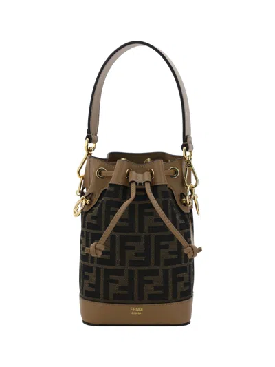 Shop Fendi Mon Tresor Mini Bucket Bag In Tab.moro+sand+o.soft
