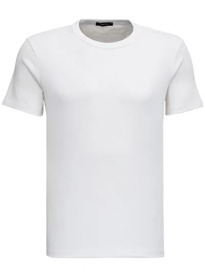 Shop Tom Ford White Cotton Crew Neck T-shirt Man