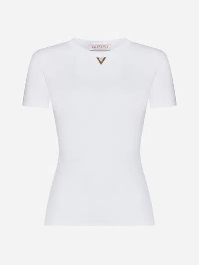 Shop Valentino Cotton T-shirt In White