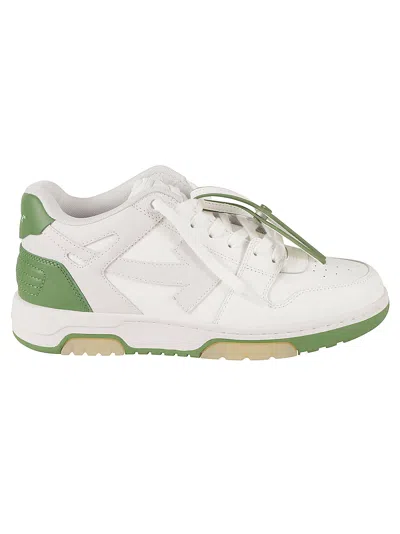 Shop Off-white Out Of Office Sneakers In White/forest Green
