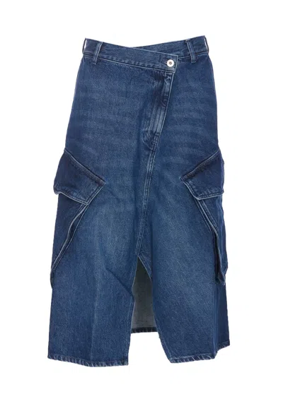 Shop Jw Anderson J.w. Anderson Cargo Pocket Midi Skirt In Blue