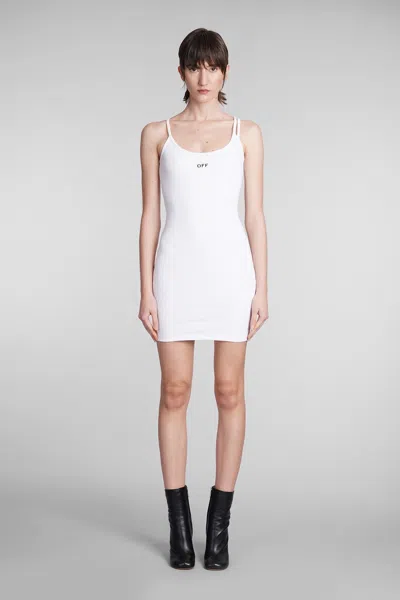 Shop Off-white Dress In White Cotton