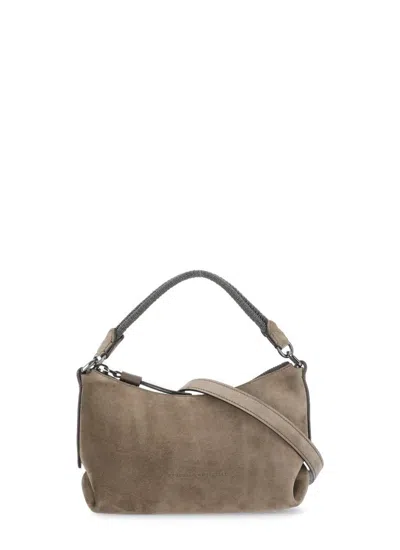 Shop Brunello Cucinelli Zipped Shoulder Bag In Brown