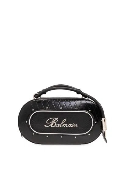 Shop Balmain Logo Lettering Tote Bag In Black