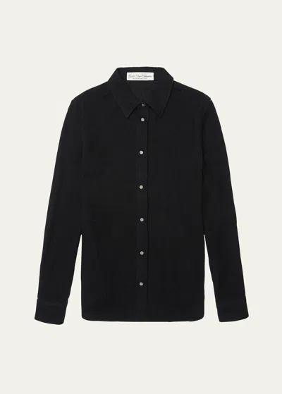 Shop God's True Cashmere Men's Cashmere Gauze Sport Shirt In Blackblksun