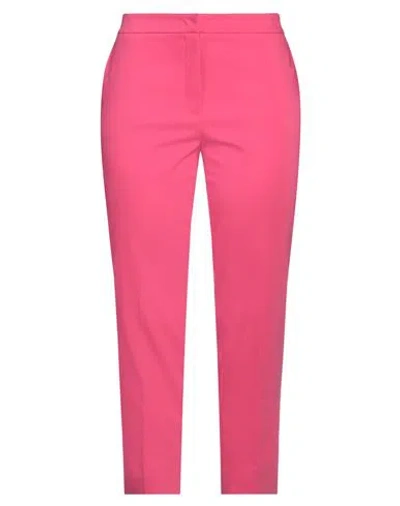Shop Clips Woman Pants Fuchsia Size 12 Cotton, Polyester, Elastane In Pink