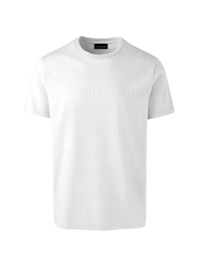 Canada Goose Short Sleeve Crew Neck T-shirt With Rib-knit In White