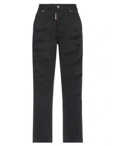 Dsquared2 Woman Jeans Black Size 6 Cotton In Black