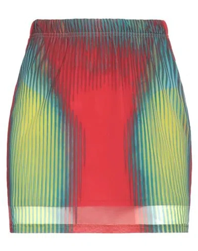 Jean Paul Gaultier X Yproject Jean Paul Gaultier X Y/project Woman Mini Skirt Lime Green Size 0 Polyamide, Elastane In Red